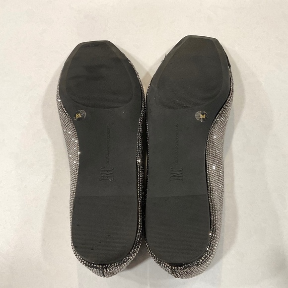 INC International Concepts Jenaya Rhinestone Flats Black/Silver Size 8 LIKE NEW - Picture 7 of 8